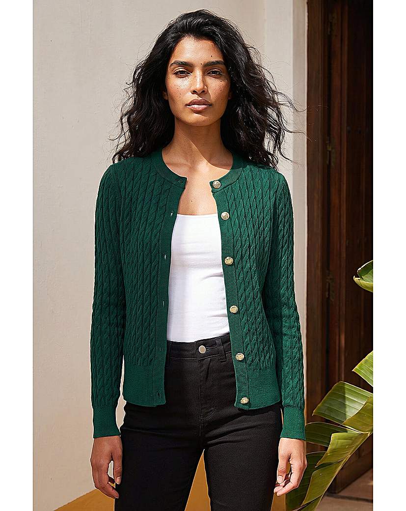 Roman Cable Knit Cardigan
