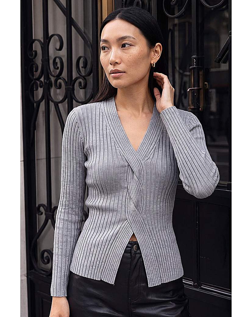 Roman Cable Rib Knit Jumper