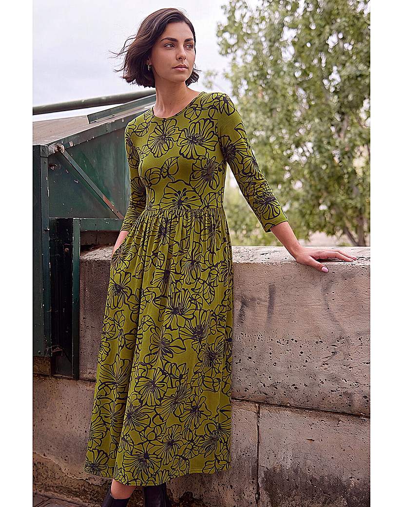 Roman Floral Print Midi Dress