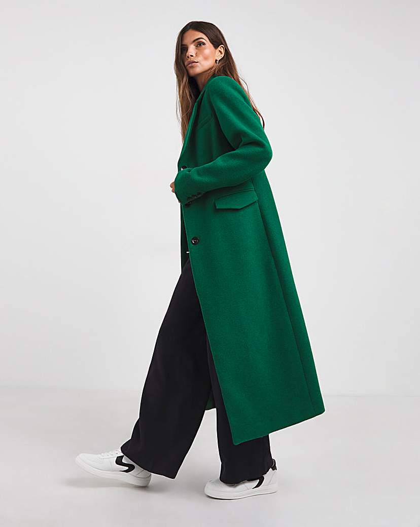 Green Slim Longline Coat