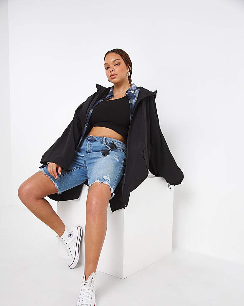 Black Swing Poncho Parka