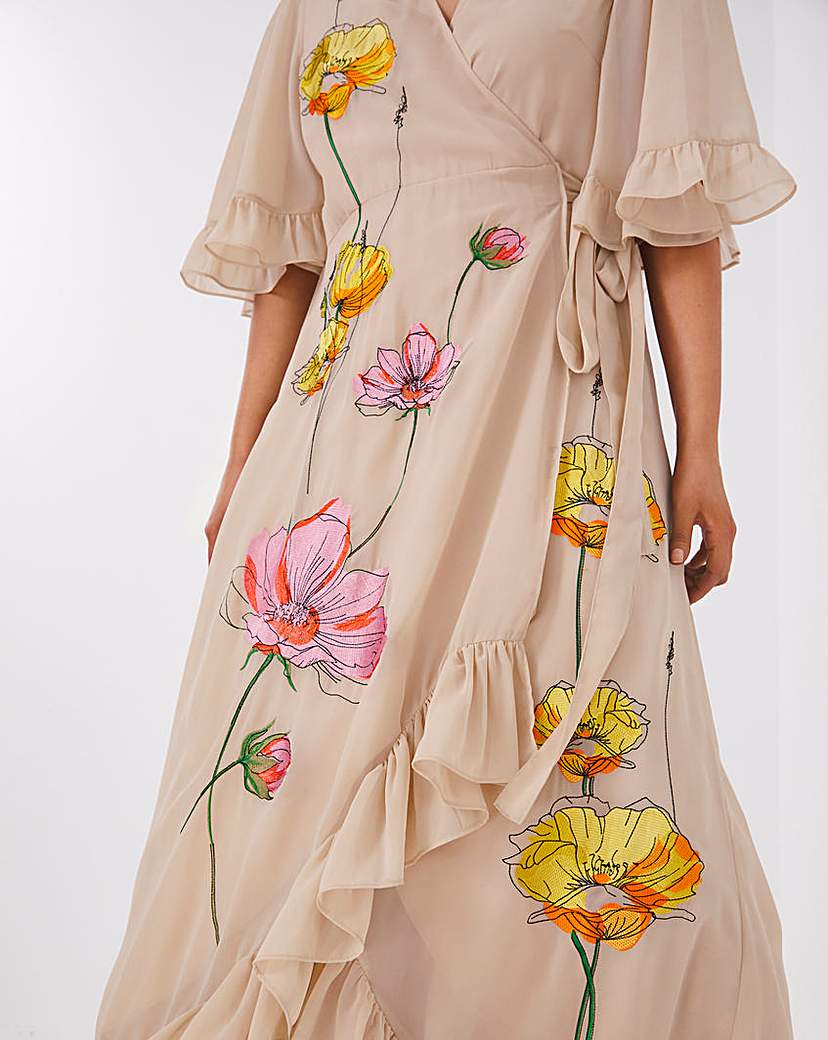 Hope & Ivy Liliana Wrap Midi Dress
