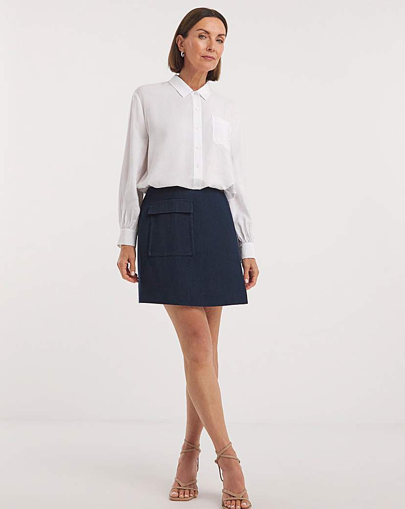 Whistles Denim Mini Wrap Skirt