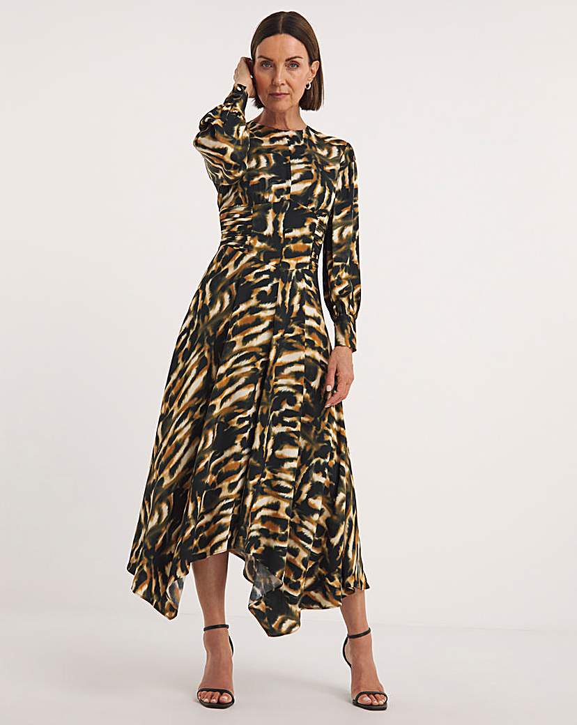 Whistles Smoke Print Gathered Dress