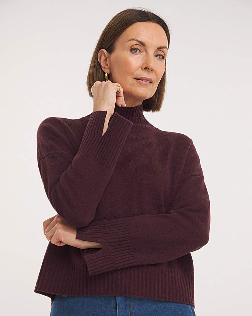 Whistles Wool Double Trim Funnel Neck