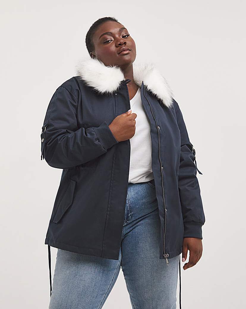 Plus size fur lined parka best sale