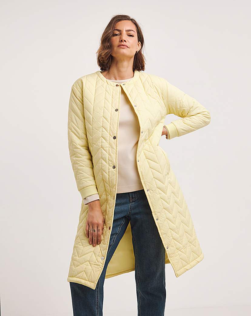 Buttermilk Longline Maxi Quilt Coat