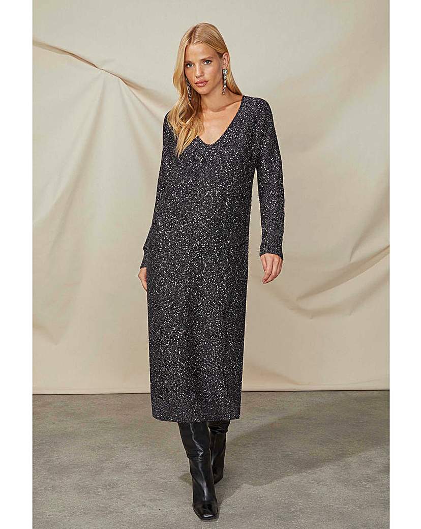 Ro&Zo V-Neck Knitted Dress