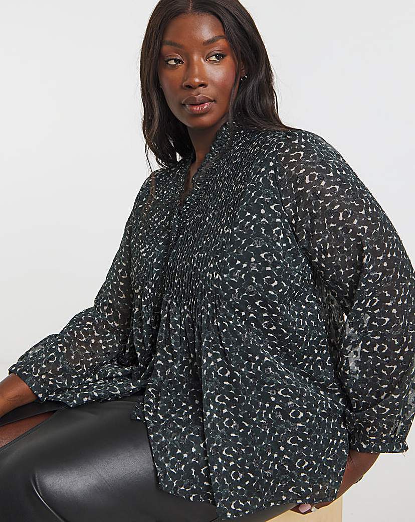 New In - Religion Pleated Ruffle Shirt
