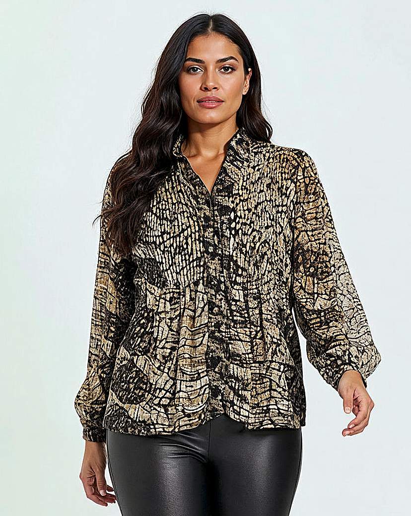 Religion Pleated Ruffle Shirt