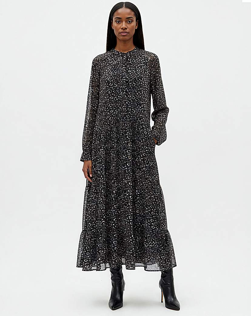 New In - Religion Collarless Spot Maxi Dress