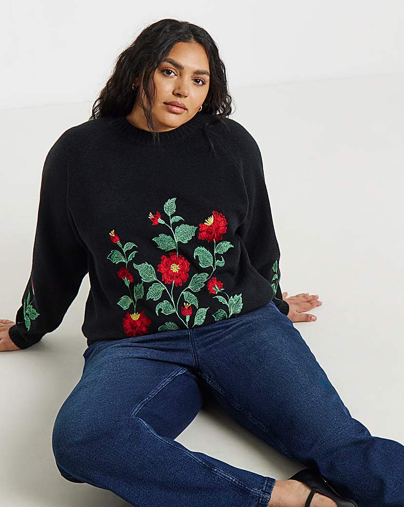 New In - Lovedrobe Embroidered Jumper