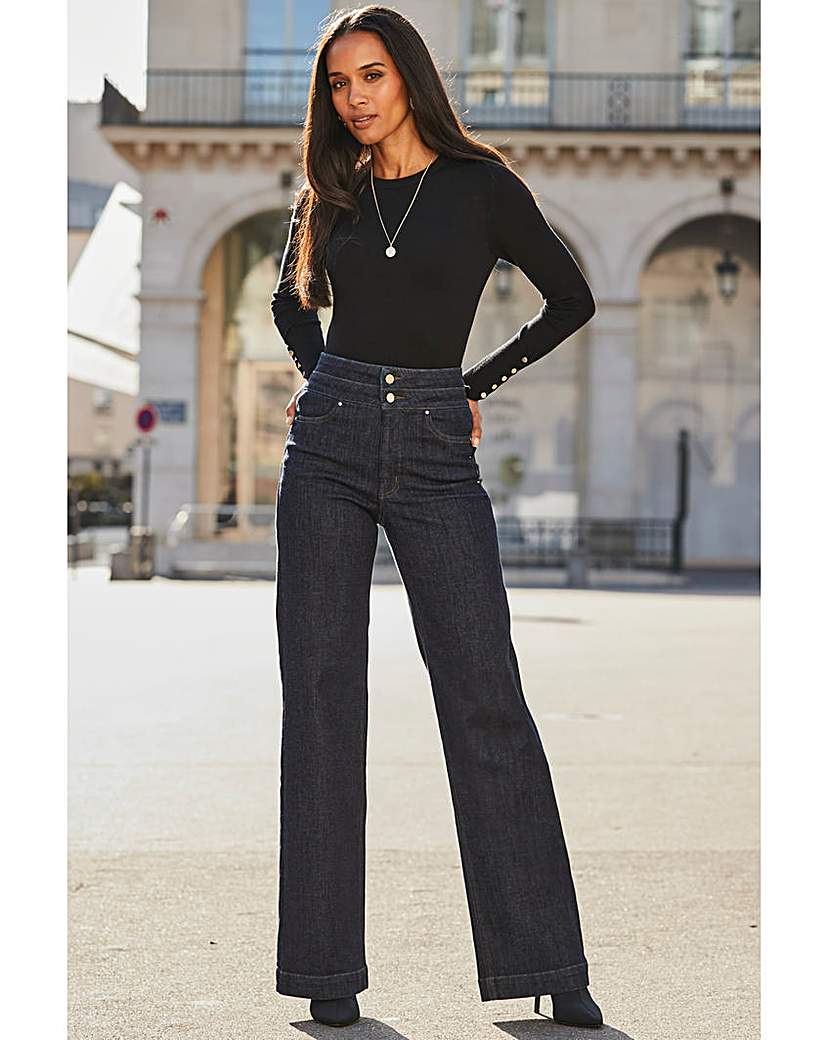 New In - Sosandar Contour Waist Wide Leg Jean