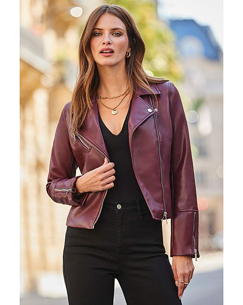 New In - Sosandar Faux Leather Biker