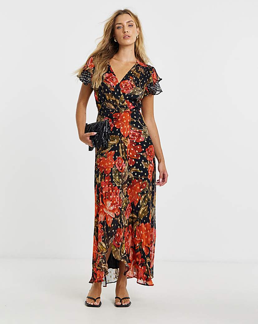 New In - Hope & Ivy Ffion Wrap Maxi Dress