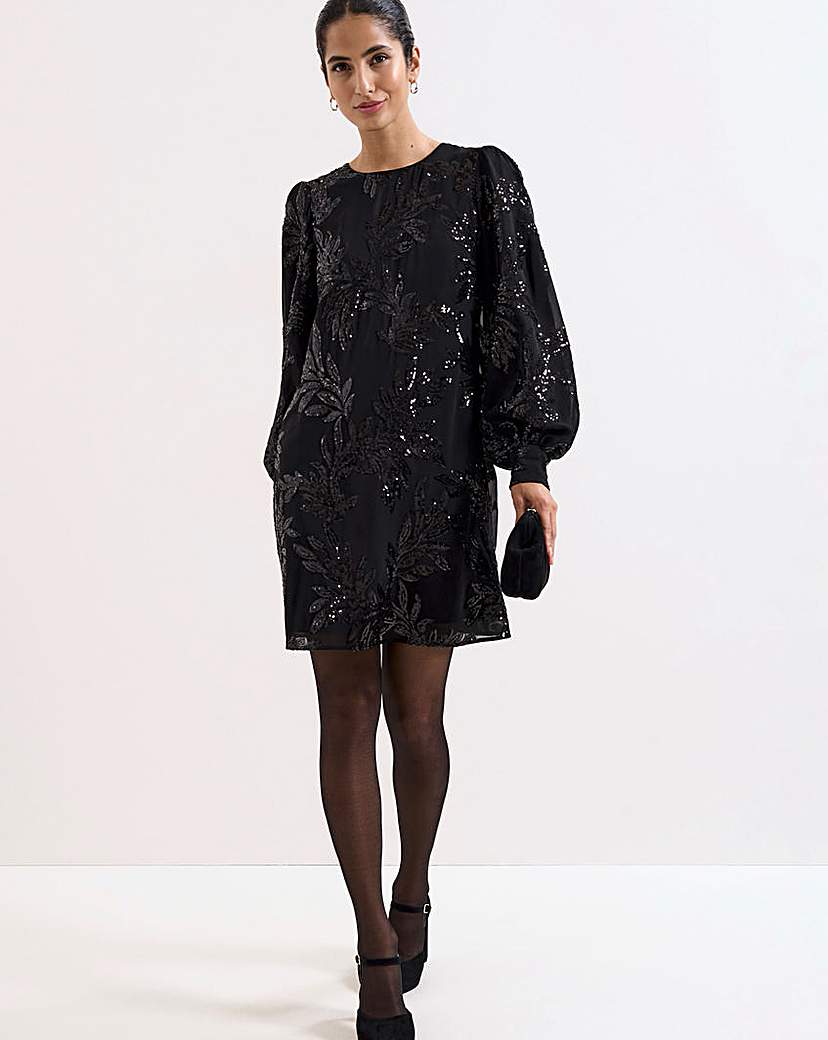 Phase Eight Women's Black Odette Sequin Dress Size 10