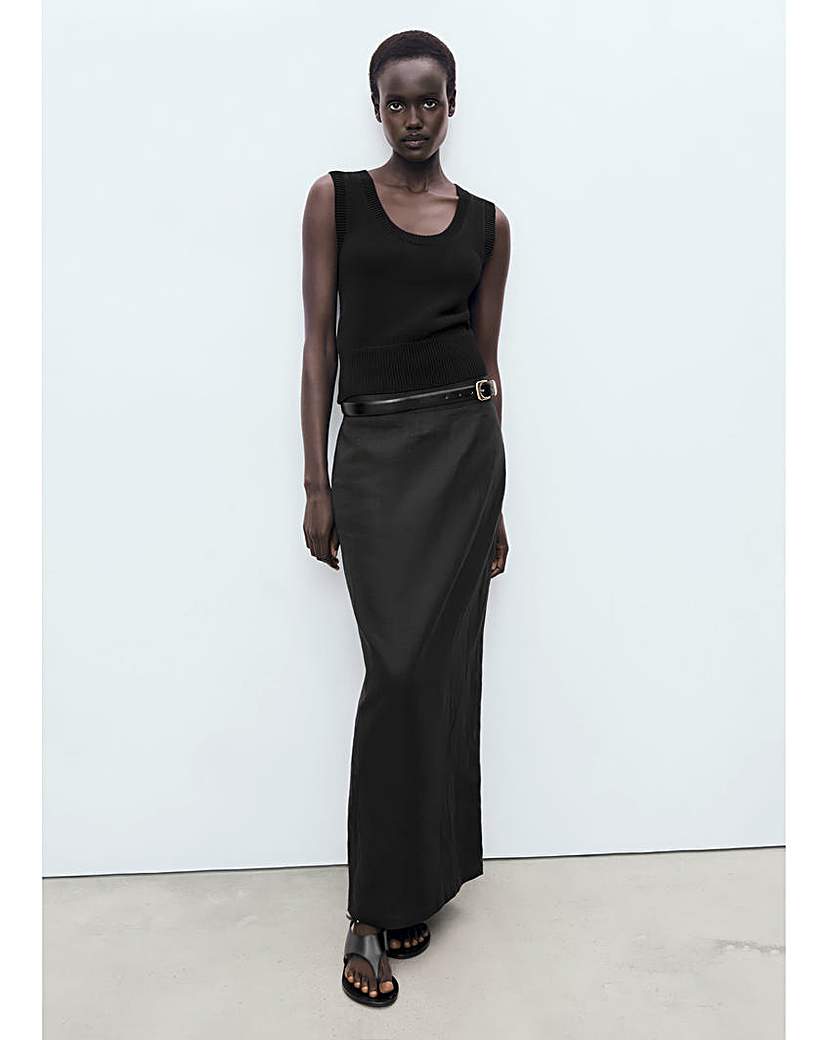 Mango Midi Satin Skirt