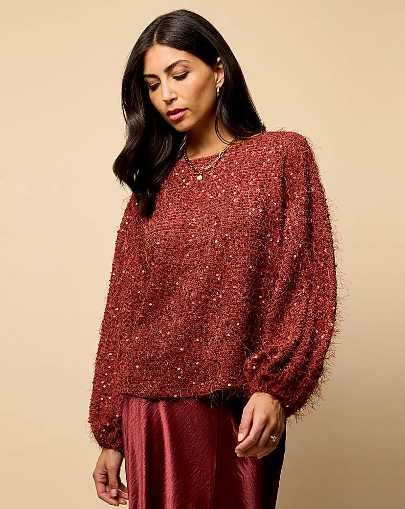 New In - Little Mistress Cherry Sequin Jumper