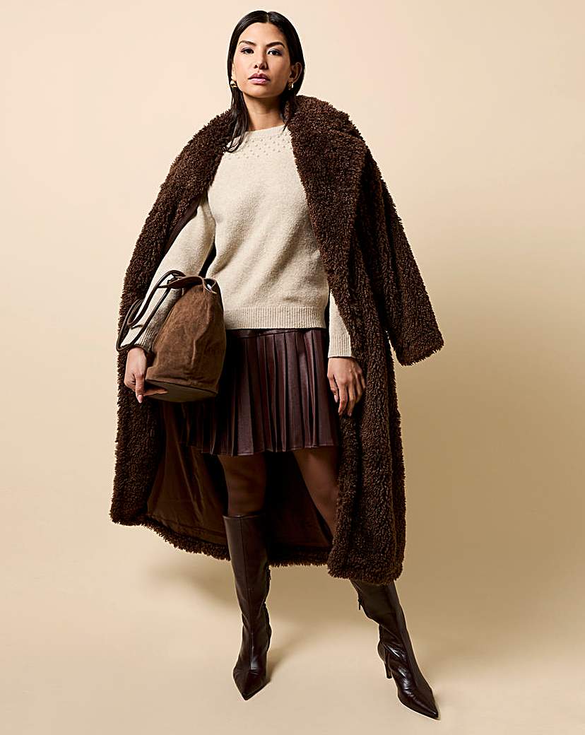 New In - Little Mistress Chocolate Faux Fur Coat