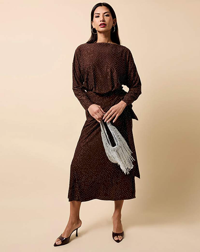 New In - Little Mistress Chocolate Midaxi Dress