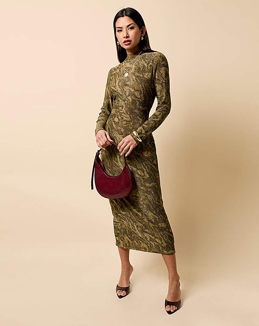 New In - Little Mistress Lurex Midaxi Dress