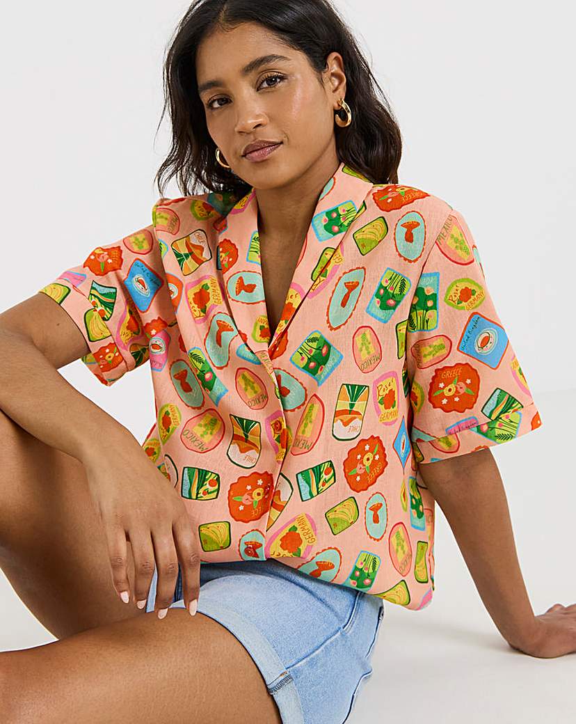 New In - Twisted Wunder Linen Postcard Shirt