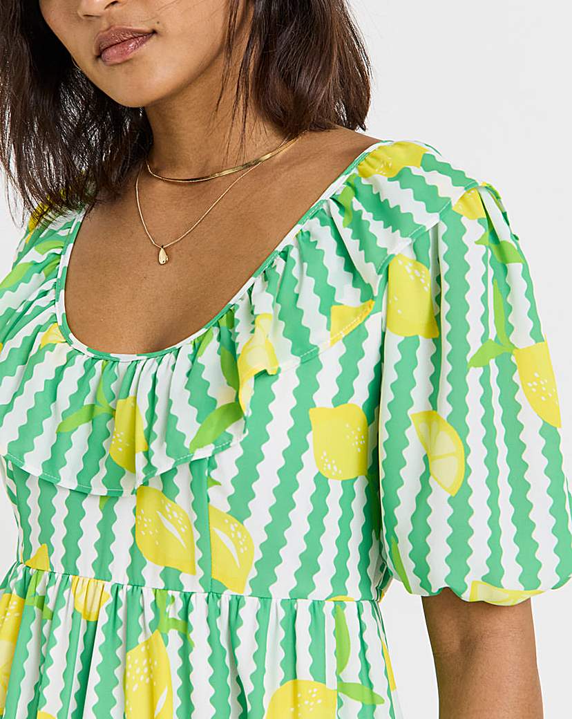 Twisted Wunder Fruit Print Maxi Dress