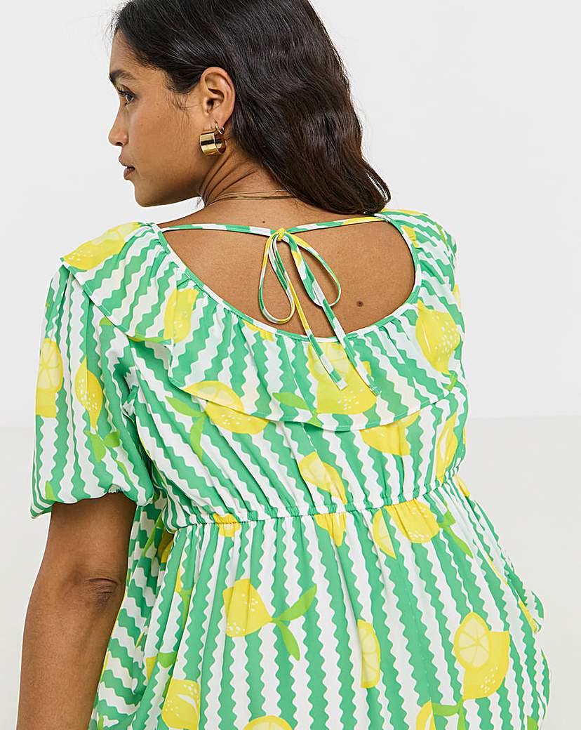 Twisted Wunder Fruit Print Maxi Dress