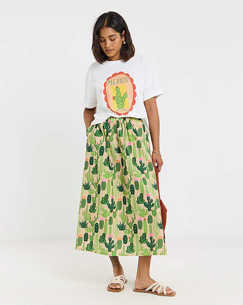 New In - Twisted Wunder Linen Cactus Maxi Skirt
