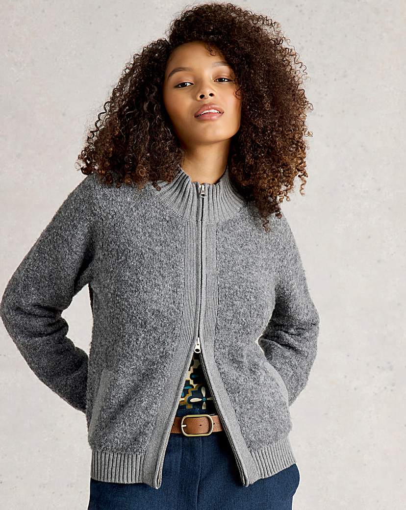 New In - White Stuff Bobby Boucle Zip Cardi