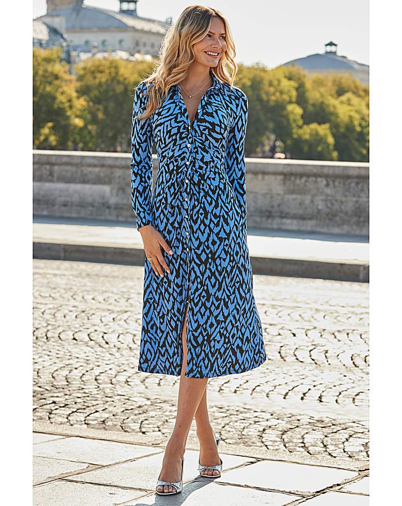 New In - Sosandar Ruched Front Shirt Dress