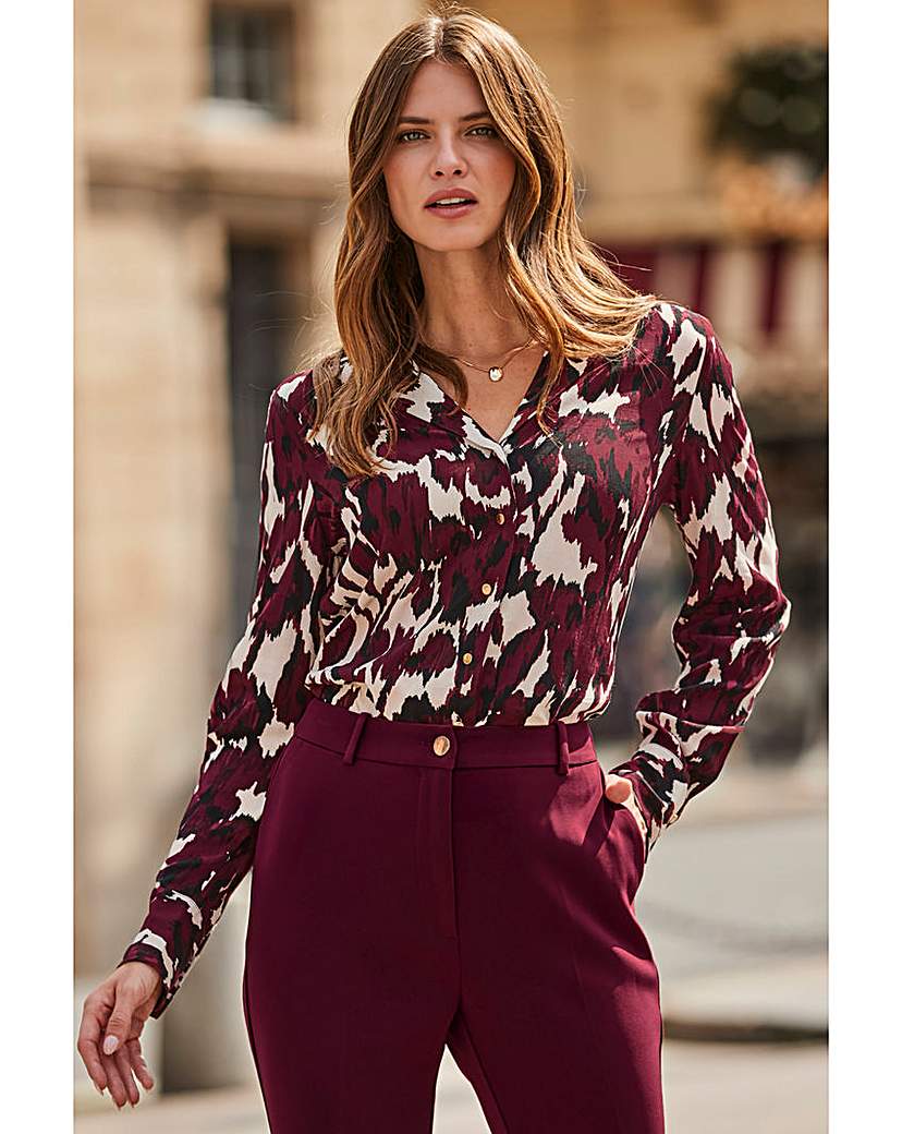 New In - Sosandar Blurred Ikat Collar Shirt