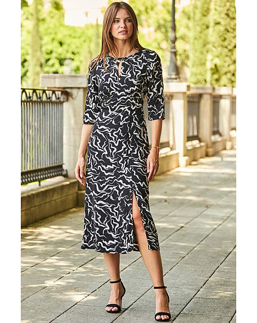 Sosandar Abstract Print Midi Dress