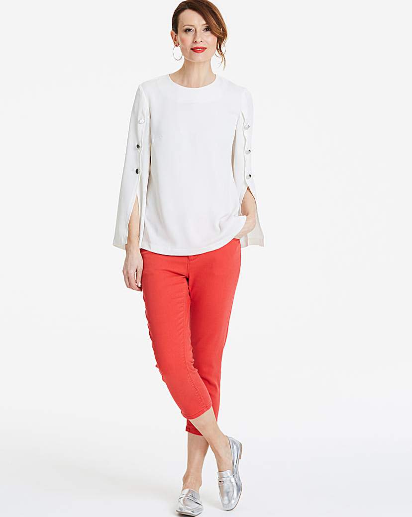 Image of Ivory Button Split Sleeve Top