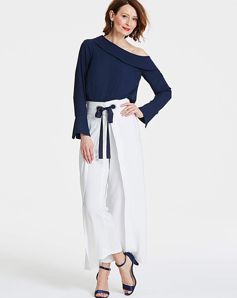 Image of Asymmetric Off The Shoulder Blouse