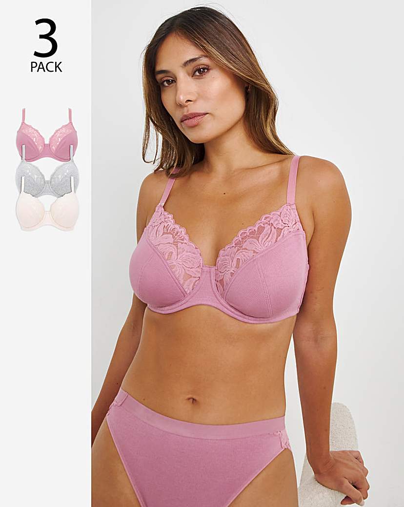 New In - 3 Pack Lace Full Cup Bras