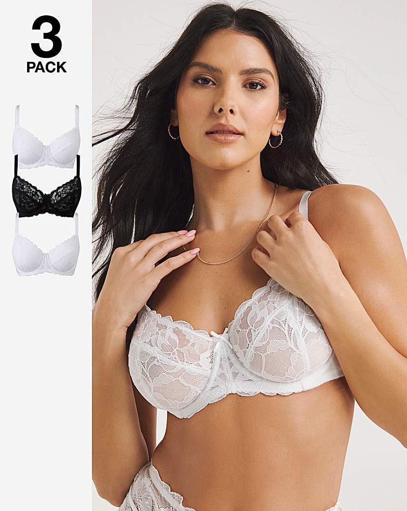 3 Pack Ivy Lace Full Cup Wired Bra