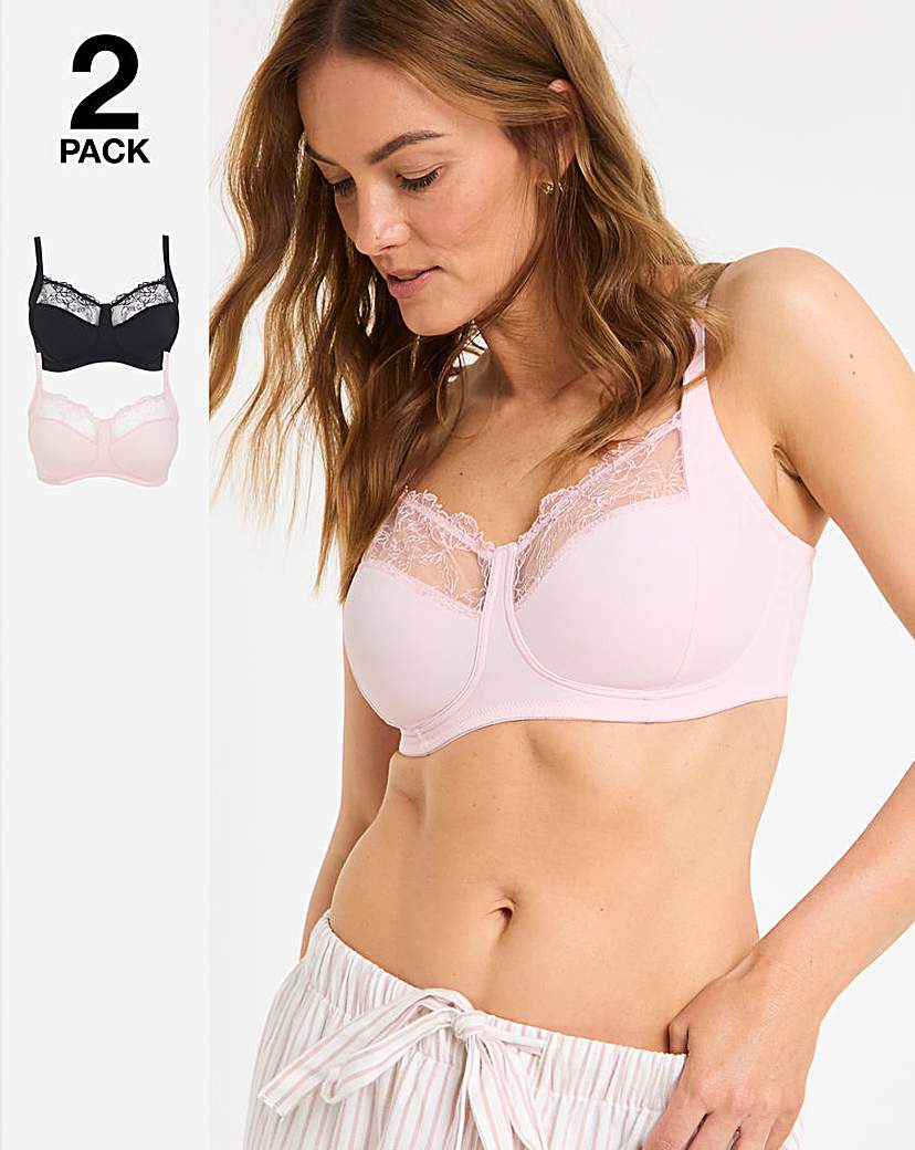2 Pack Rosalie Non Wired Full Cup Bras