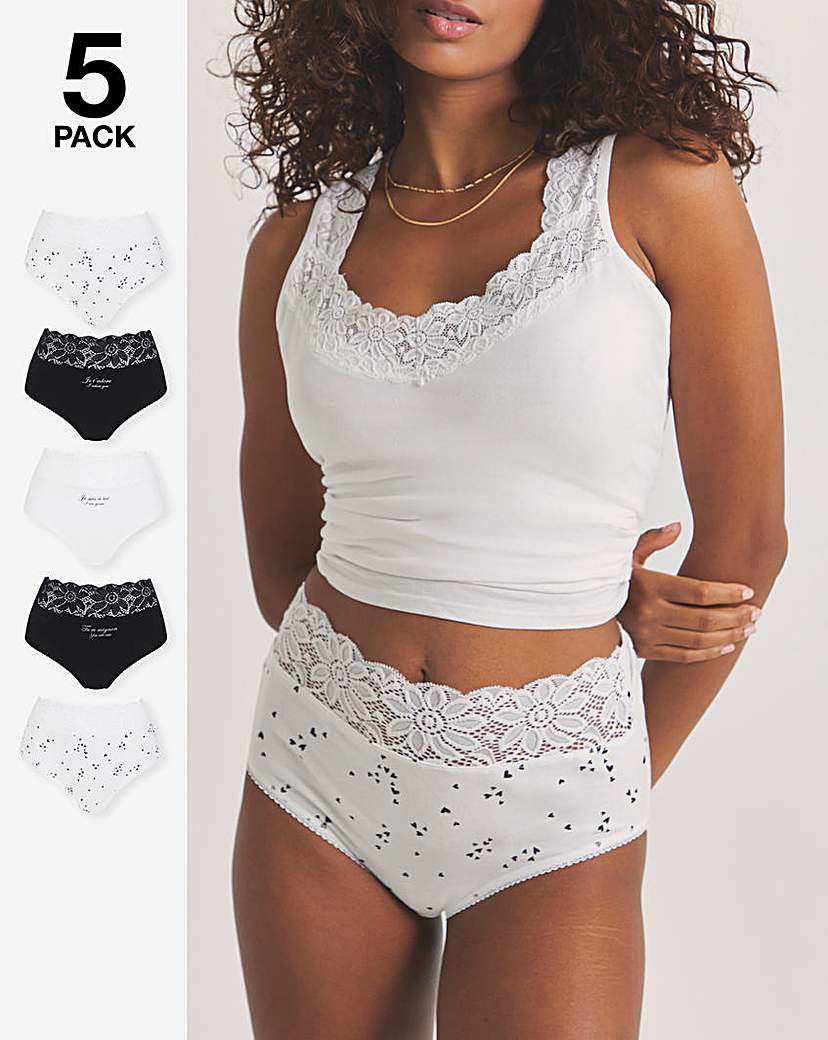 5Pack Lace Top Full Fit Knickers