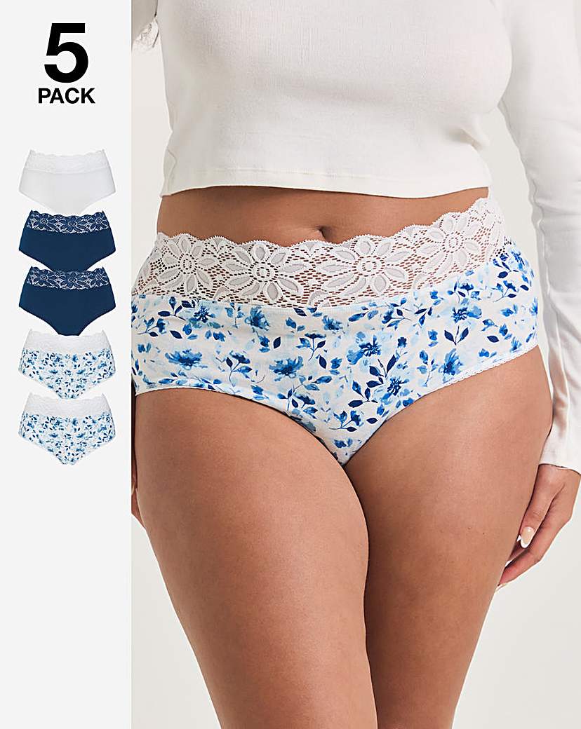 New In - 5Pack Lace Top Full Fit Briefs