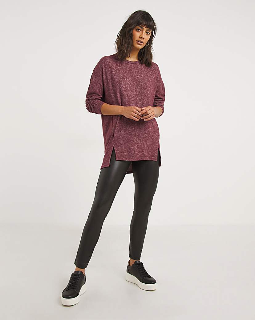 Burgundy Soft Touch Split Hem Tunic