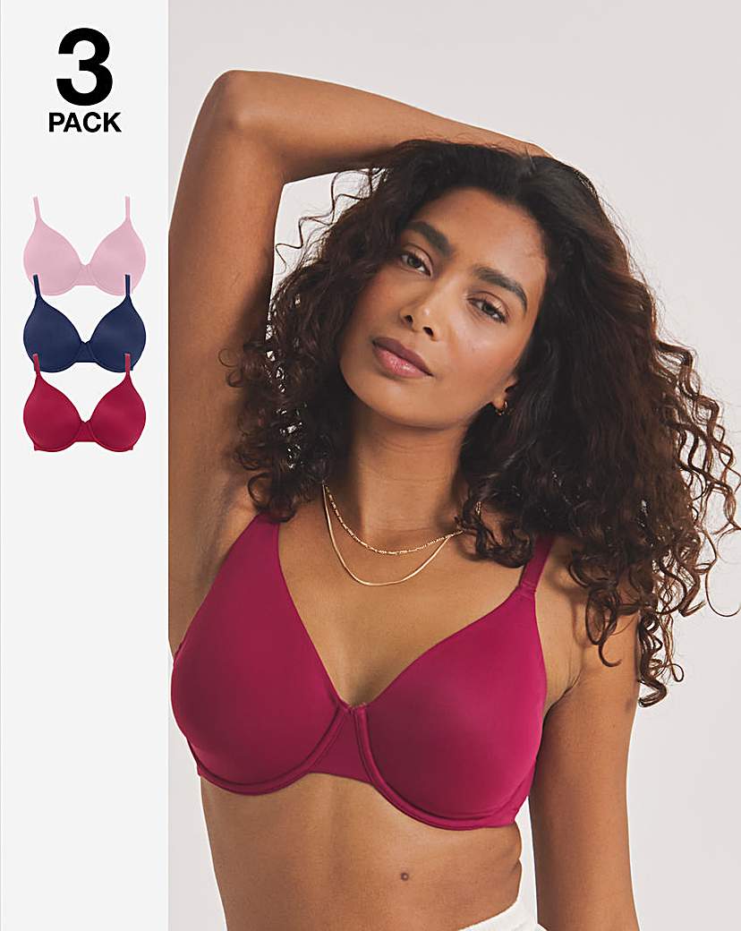3 Pack Claire Micro Full Cup Wired Bras