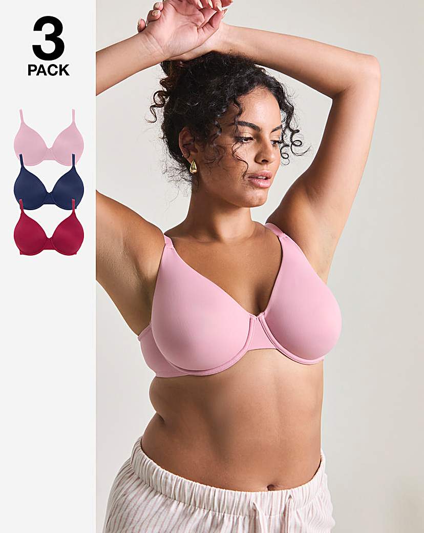 3 Pack Claire Micro Wired Full Cup Bras