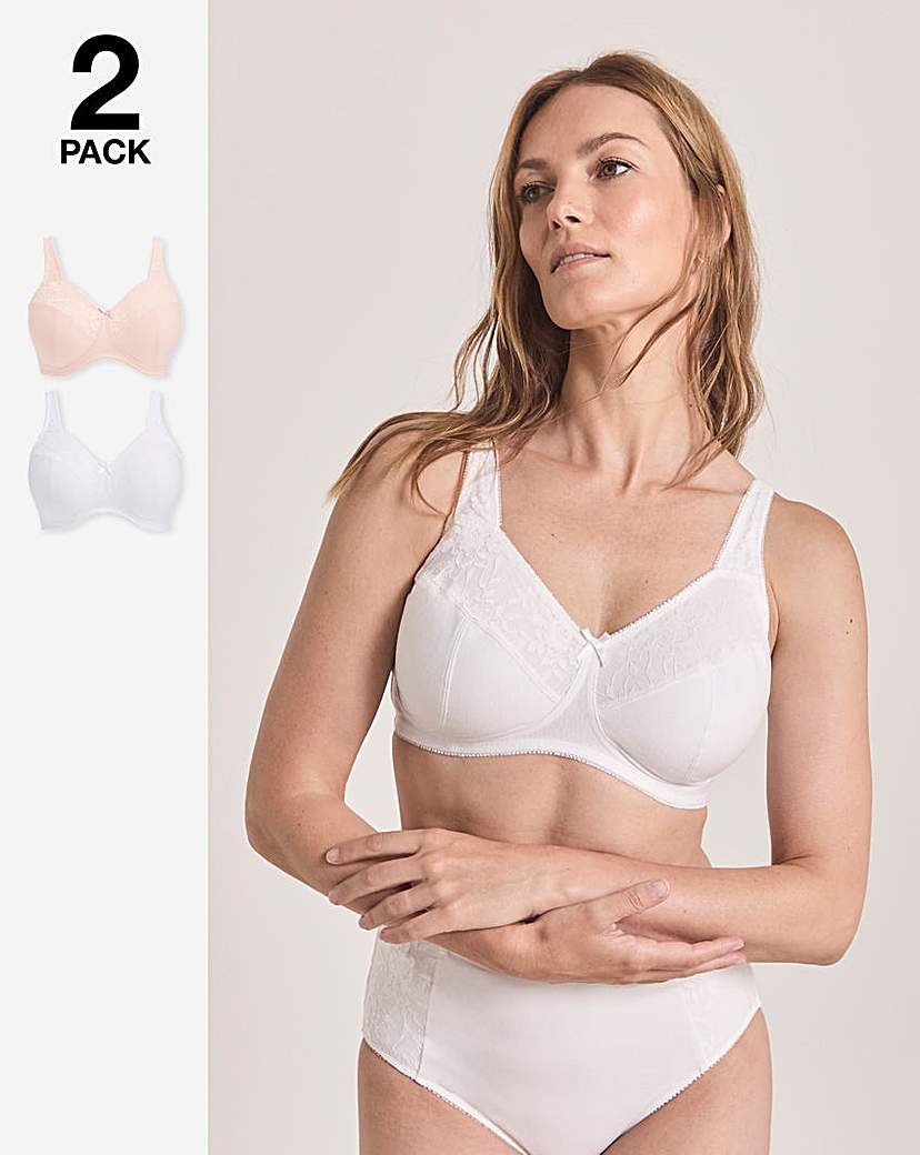 2 Pack New Sarah Full Cup Non Wired Bras