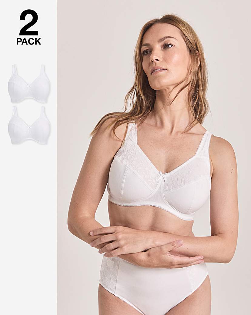 2 Pack New Sarah Full Cup Non Wired Bras