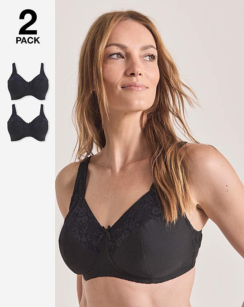 2 Pack New Sarah Full Cup Non Wired Bras