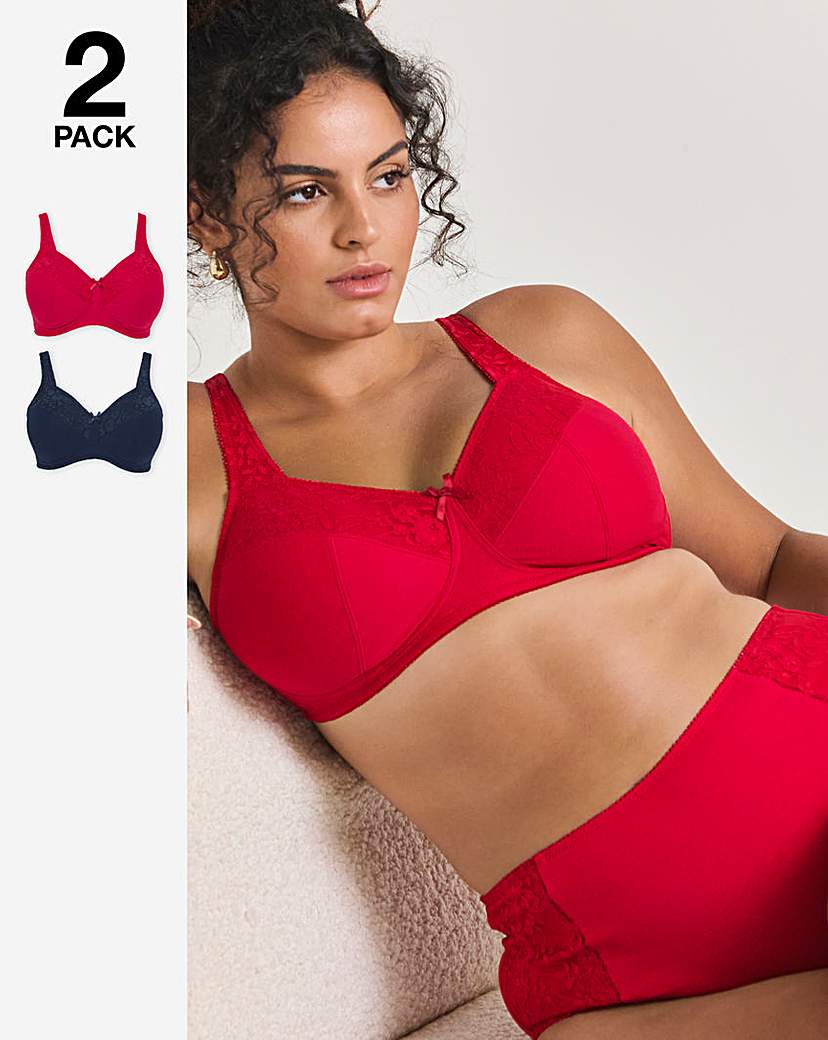 2 Pack New Sarah Full Cup Non Wired Bras