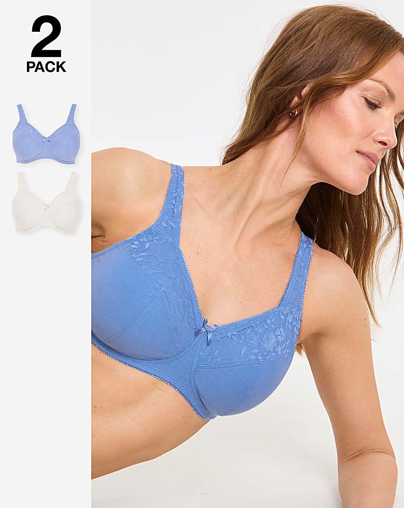 2 Pack New Sarah Full Cup Non Wired Bras