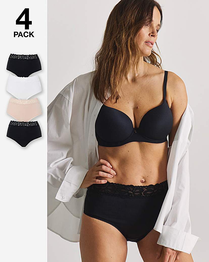 4 Pack Lace Top Full Knickers