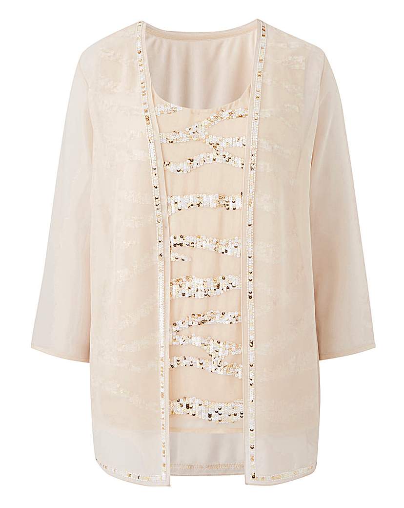 Nightingales Champagne Blouse and Jacket